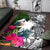 Nauru Area Rug White - Turtle Plumeria Banana Leaf White - Polynesian Pride