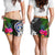 Northern Mariana Islands Women Shorts - Turtle Plumeria Banana Leaf - Polynesian Pride