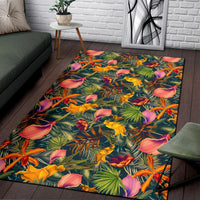 Seamless Tropical Flower Plant And Leaf Pattern Rug - Polynesian Pride