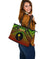 Polynesian Chuuk Large Leather Tote Bag - Reggae Vintage Polynesian Patterns - Polynesian Pride