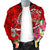 Hawaii Men's Bomber Jacket - Turtle Plumeria Polynesian Tattoo Red Color - Polynesian Pride