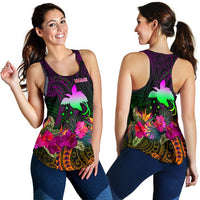 Papua New Guinea Personalised Women's Racerback Tank - Summer Hibiscus - Polynesian Pride