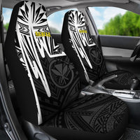 Hawaii Car Seat Covers - Kanaka Maoli With Polynesian Pattern In Heartbeat Style (Black,White) - Polynesian Pride