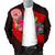 American Samoa Men's Bomber Jacket - Polynesian Hook And Hibiscus (Red) - Polynesian Pride