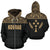 Kosrae All Over Zip up Hoodie Gold Version Unisex Black And Gold - Polynesian Pride