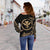 Hawaii Polynesian Custom Personalised Women's Off Shoulder Sweater - Gold Tribal Wave - Polynesian Pride