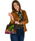 New Caledonia Polynesian Personalised Shoulder Handbag - Hibiscus and Banana Leaves - Polynesian Pride