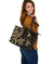 Yap Micronesian Large Leather Tote Bag - Gold Tentacle Turtle - Polynesian Pride