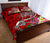 Polynesian Quilt Bed Set - Turtle Plumeria Red Color - Polynesian Pride