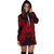 Vanuatu Polynesian Hoodie Dress Map Red - Polynesian Pride