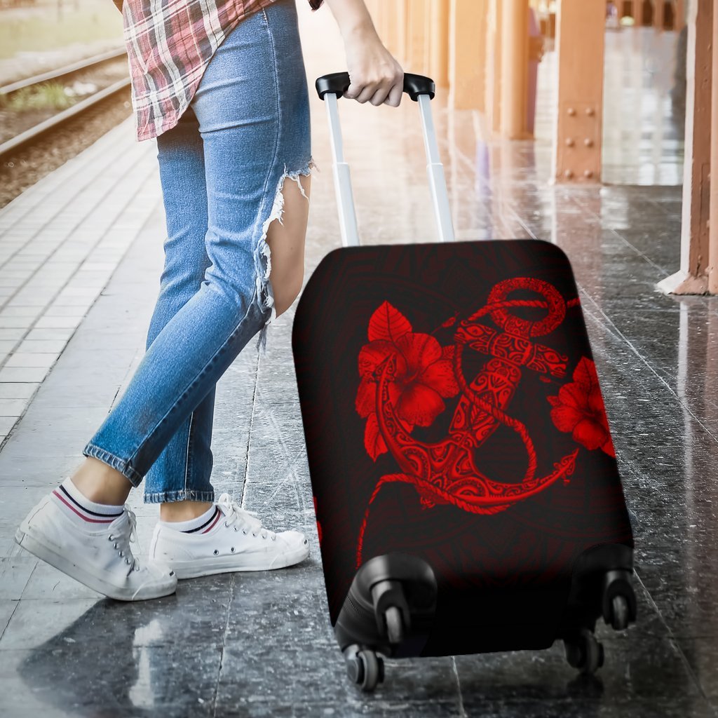 Anchor Red Poly Tribal Luggage Covers - Polynesian Pride