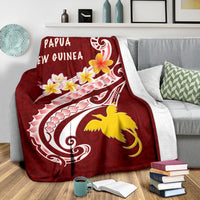 Papua New Guinea Premium Blanket - PNG Seal Polynesian Patterns Plumeria - Polynesian Pride