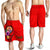 Tahiti Polynesian Men's Shorts - Floral With Seal Red Red - Polynesian Pride