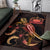 Samoa Polynesian Area Rugs - Turtle With Blooming Hibiscus Gold - Polynesian Pride