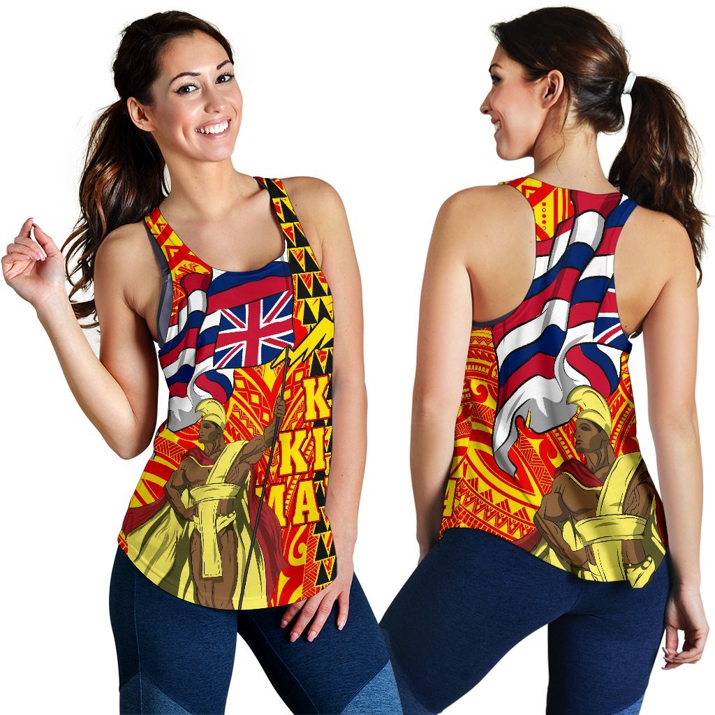 Hawaiian King Defend Mauna Kea Women's Racerback Tank Red - Polynesian Pride