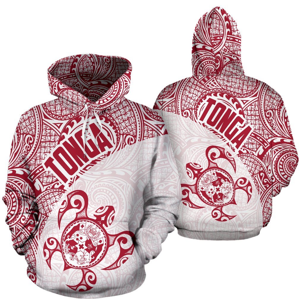 Tonga Hoodie Tonga Coat of Arms In Turtle Polynesian Tattoo 060 Unisex Black - Polynesian Pride