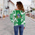 Norfolk Island Women's Off Shoulder Sweater - Polynesian Tattoo Flag - Polynesian Pride