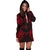 Yap Polynesian All Over Hoodie Dress Map Red - Polynesian Pride