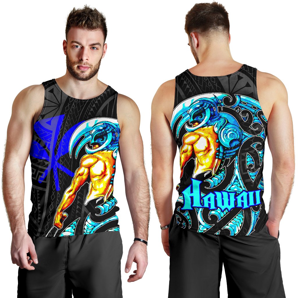 Hawaii Men's Tank Top - Hawaii Warrior Kanaka Maoli Black - Polynesian Pride