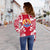 Tahiti Women's Off Shoulder Sweater - Polynesian Tattoo Flag - Polynesian Pride