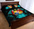 Tonga Polynesian Quilt Bed Set Hibiscus Turquoise - Polynesian Pride