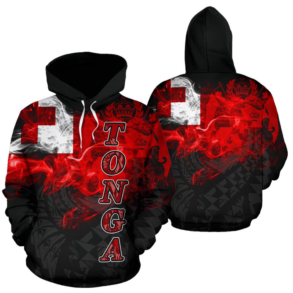 Tonga Polynesian Hoodie Smoking Style Unisex Black - Polynesian Pride