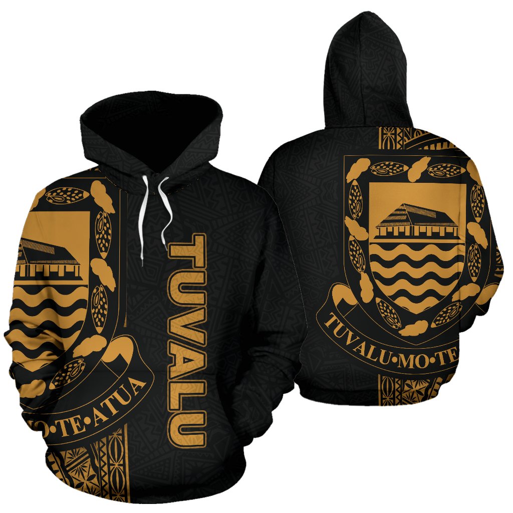 Tuvalu Polynesian Hoodie Line Gold Unisex Gold - Polynesian Pride