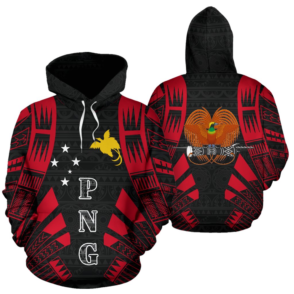 Papua New Guinea All Over Hoodie Polynesian Tattoo Style Unisex White - Polynesian Pride