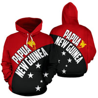 Papua New Guinea Hoodie Papua New Guines Flag Unisex Red And Black - Polynesian Pride