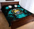 Nauru Polynesian Quilt Bed Set Hibiscus Turquoise - Polynesian Pride