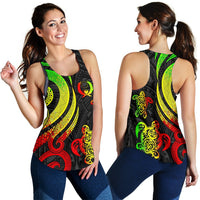 Pohnpei Micronesian Women Racerback Tank - Reggae Tentacle Turtle Art - Polynesian Pride