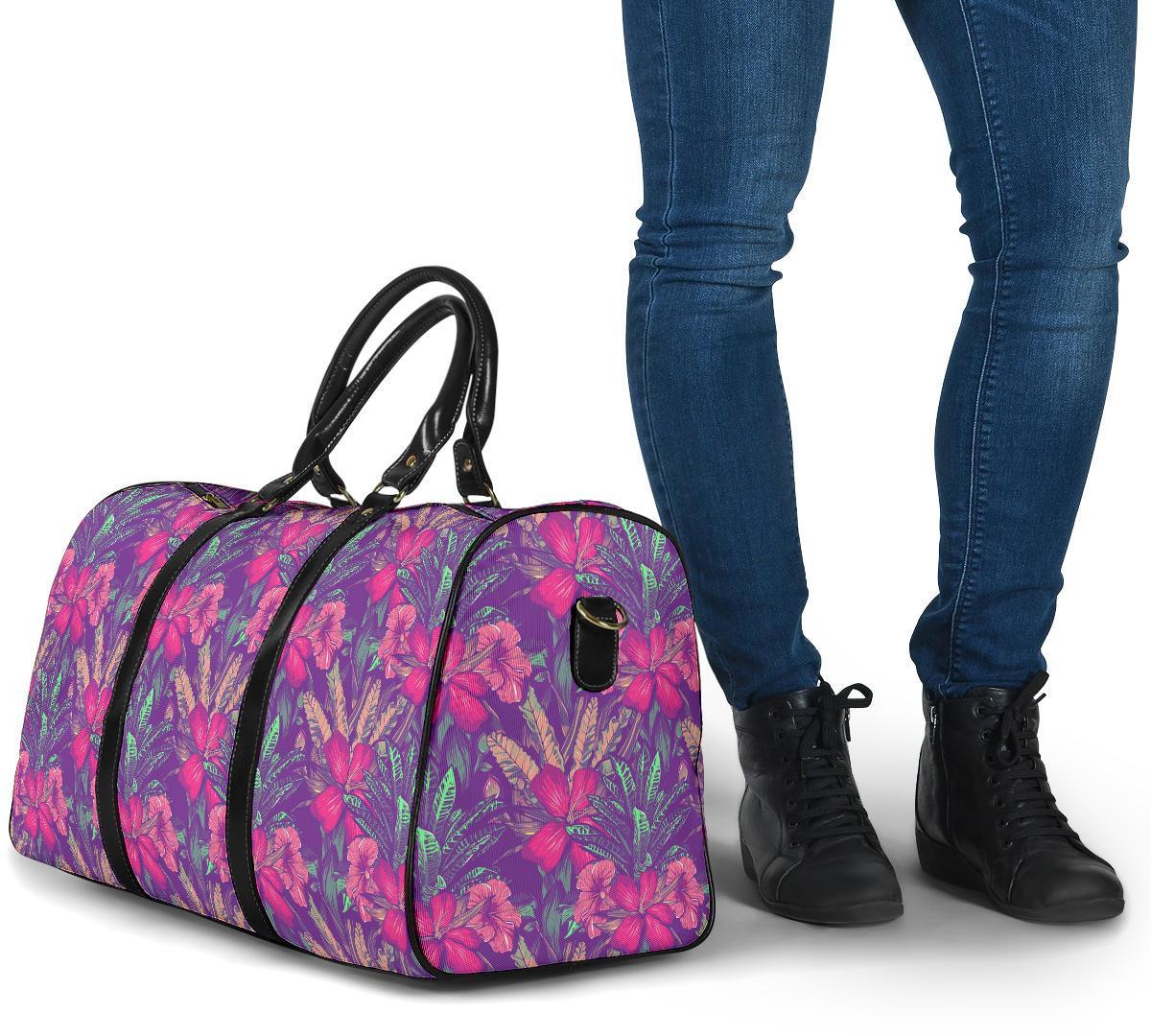 Tropical Hibiscus Purple Hawaii Travel Bag - Polynesian Pride