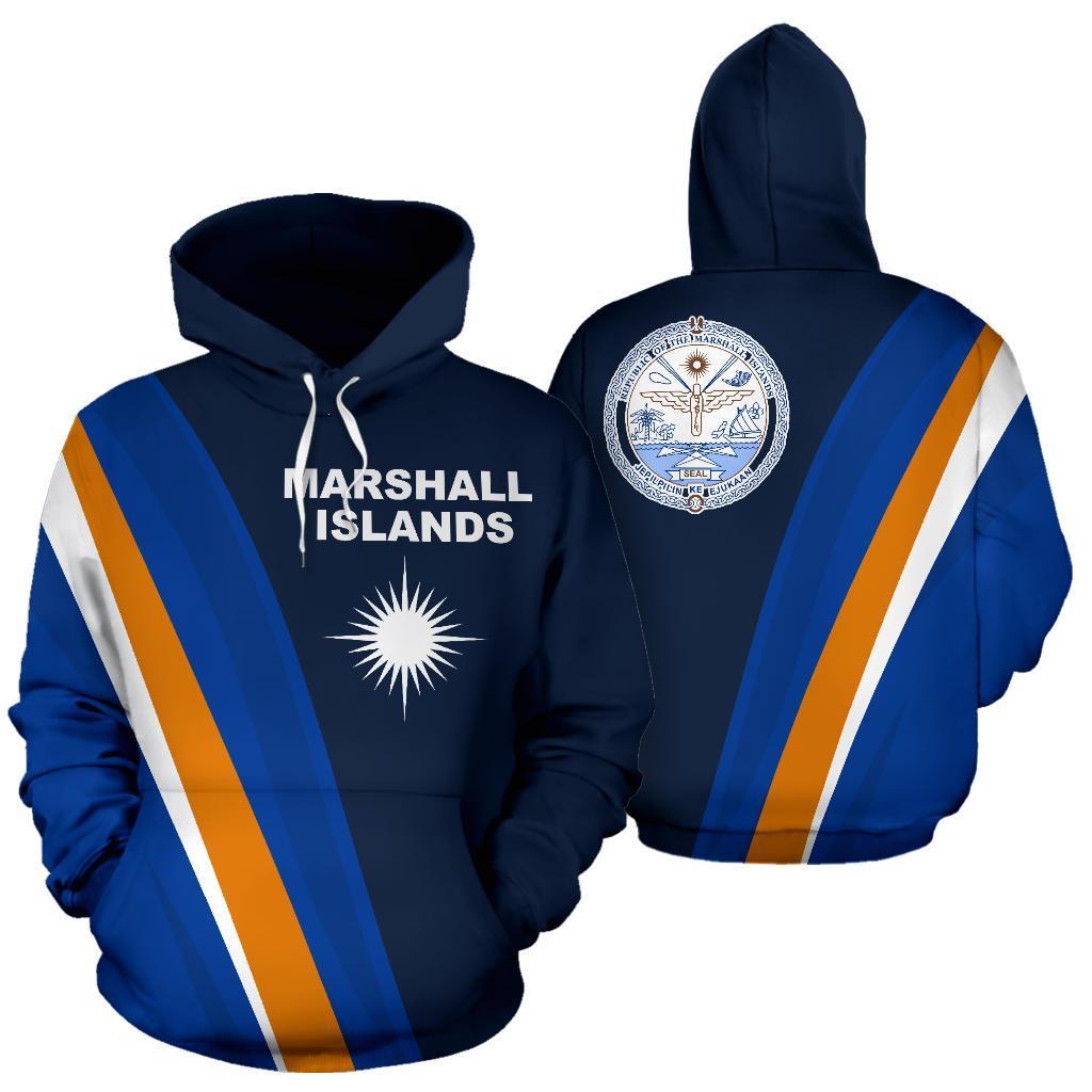 Marshall Islands Hoodie Marshall Islands Flag Seal Special Version Unisex Navy - Polynesian Pride
