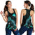 Papua New Guinea Polynesian Women Tank Top - Turtle With Blooming Hibiscus Turquoise - Polynesian Pride