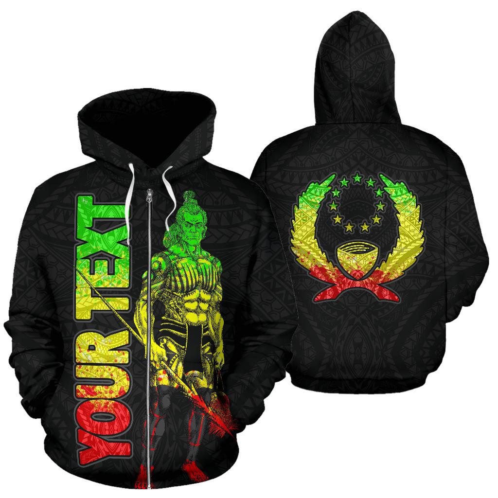 Pohnpei Custom Zip up Hoodie Micronesia Pohnpeian Warrior Reggae Unisex Reggae - Polynesian Pride