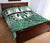 Polynesian Quilt Bed Set - Green Turtle Palm White Version - Polynesian Pride