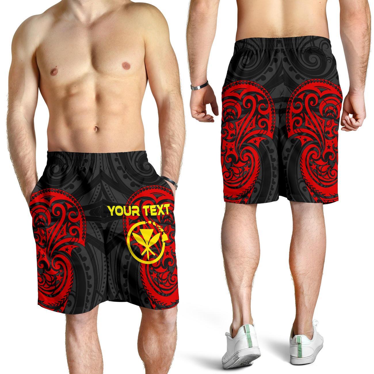 Polynesian Custom Personalised Hawaii Men's Shorts - Hawaiian Spirit Red - Polynesian Pride