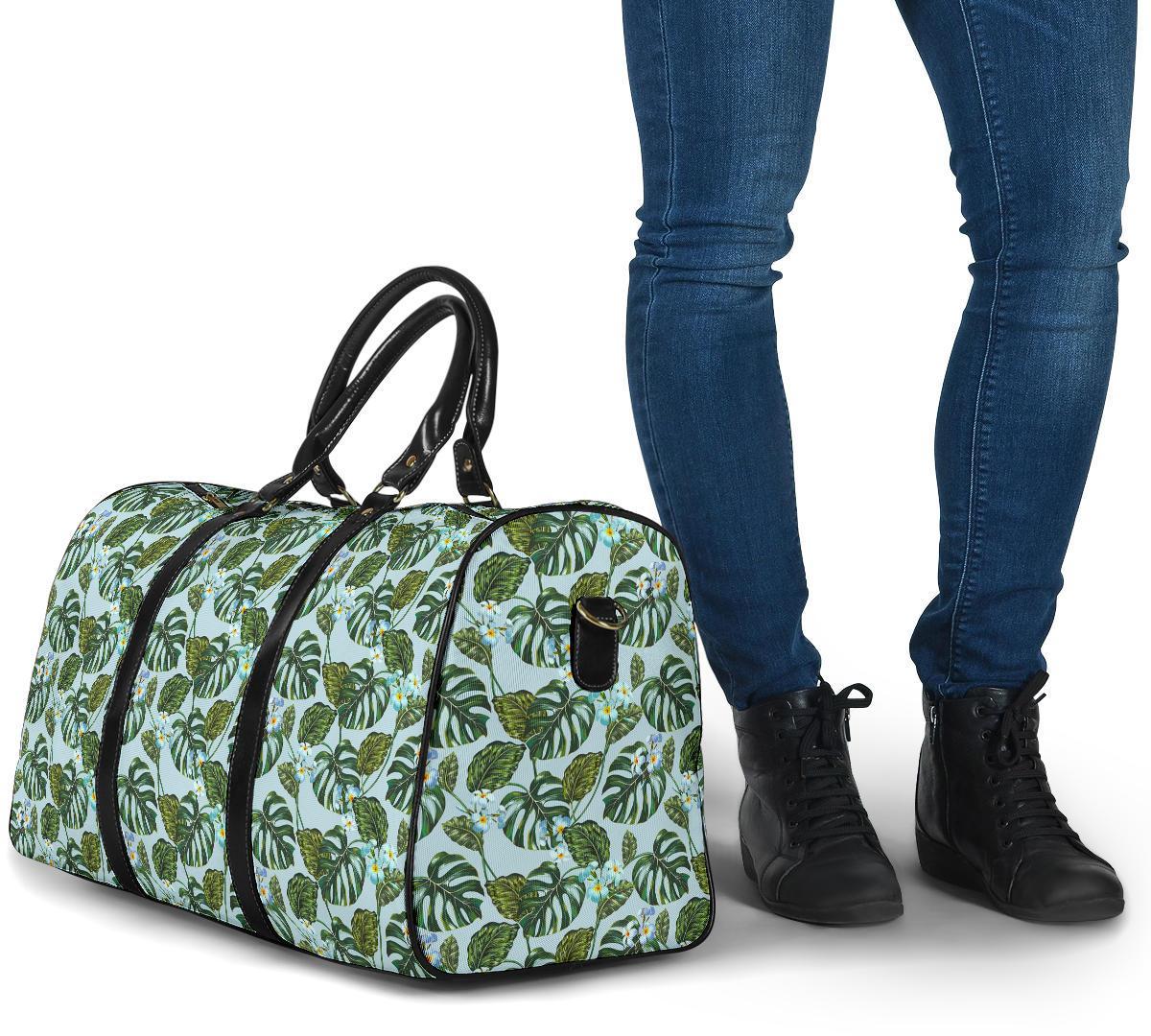 Tropical Flowers Monstera Leaf Hawaii Travel Bag - Polynesian Pride