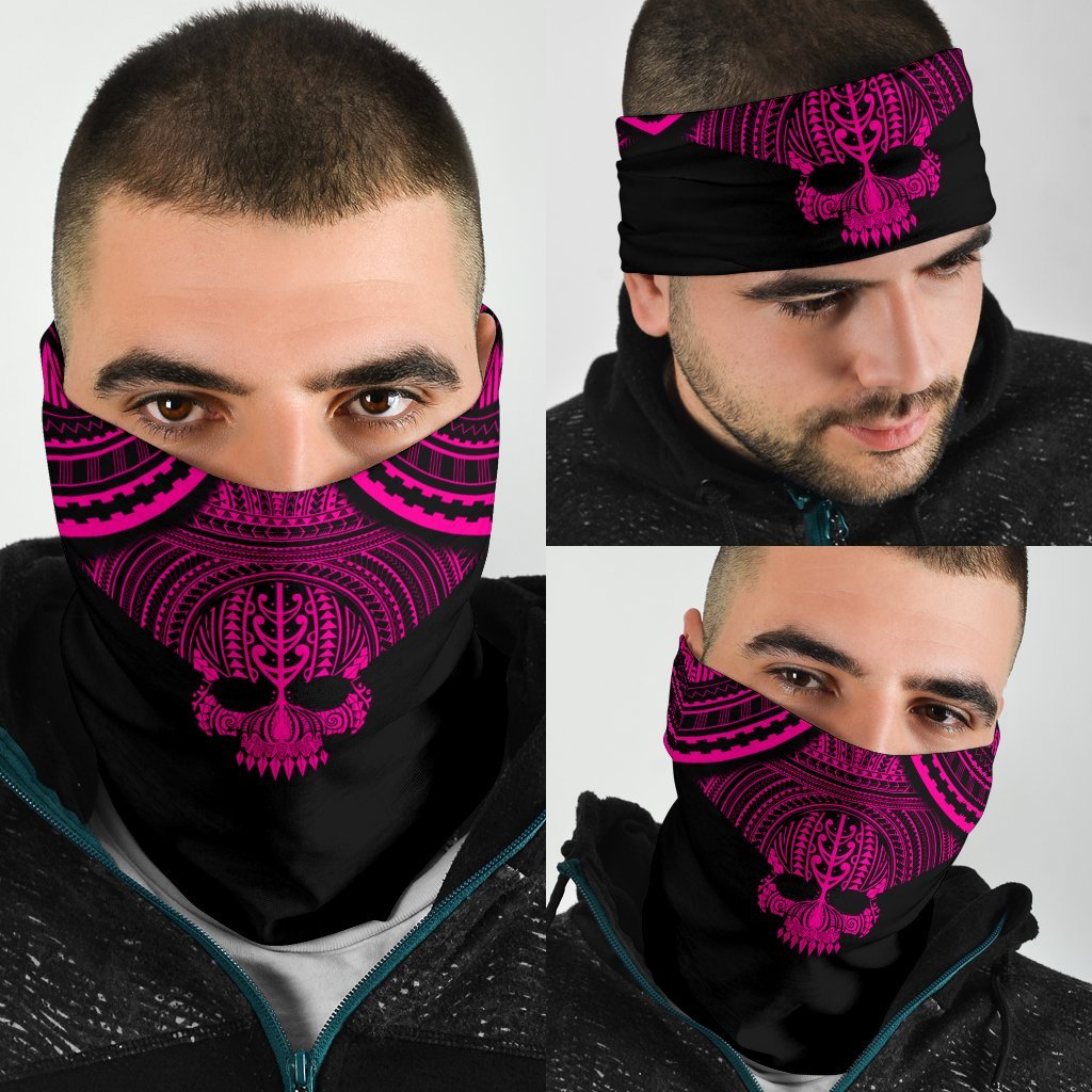 Polynesian Skull Hawaii Anchor Bandana 3 - Pack - AH - Pink One Size Pink - Polynesian Pride