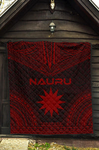 Nauru Premium Quilt - Nauru Flag Polynesian Chief Red Version - Polynesian Pride