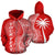 American Samoa Polynesian Custom Zip up Hoodie Coconut Red White Unisex Red - Polynesian Pride