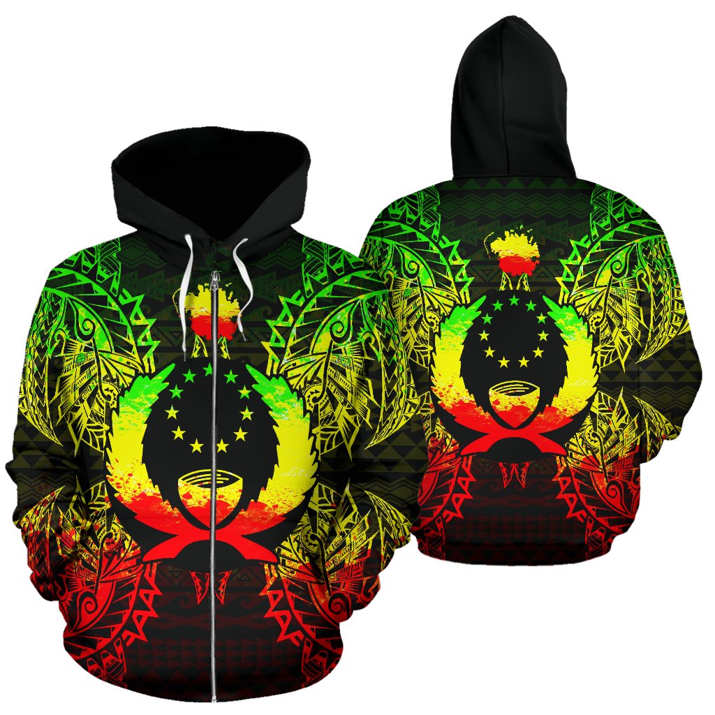 Pohnpei Polynesian All Over Zip up Hoodie Map Reggae Unisex Reggae - Polynesian Pride