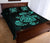 Hawaii Turtle Hibicus Map Quilt Bed Set - Turquoise - Polynesian Pride