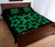 Hawaiian Quilt Bed Set Royal Pattern - Green And Black - A1 Style AH - Polynesian Pride