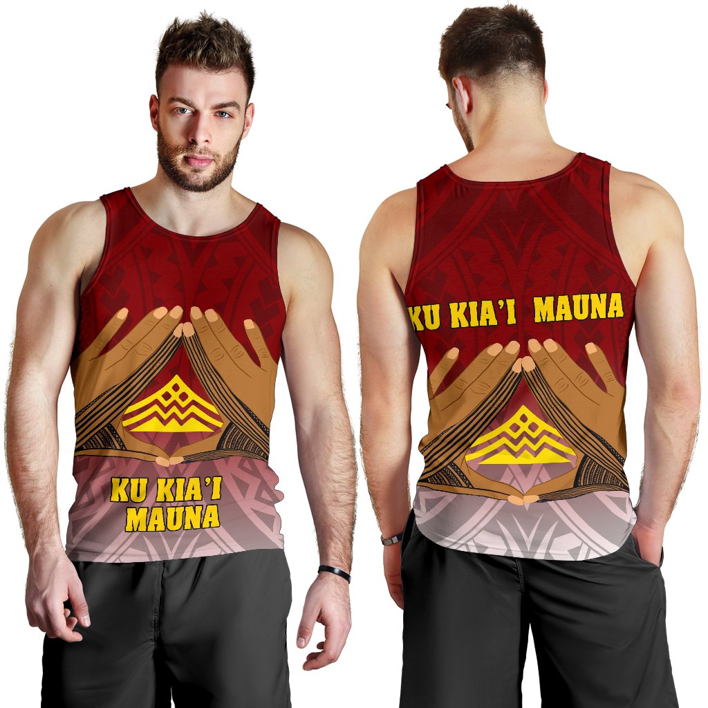 Hawaii Mauna Kea Men's Tank Top - Hand Sign Symbol - Polynesian Pride