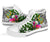 Tuvalu High Top Shoes White - Turtle Plumeria Banana Leaf - Polynesian Pride