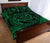 Hawaiian Kanaka Honu Hibiscus Tornando Green Polynesian Quilt Bed Set - Polynesian Pride