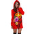 Hawaii Polynesian Women's Hoodie Dress - Floral With Seal Red - Polynesian Pride