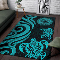 American Samoa Area Rug - Turquoise Tentacle Turtle - Polynesian Pride