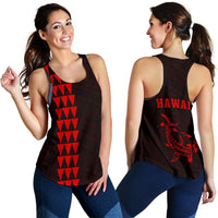 Hawaii Kakau Polynesian Hammerhead Shark Women's Racerback Tank - Red Red - Polynesian Pride